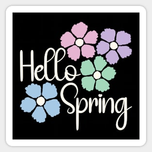 Hello Spring Rainbow Flowers Sticker